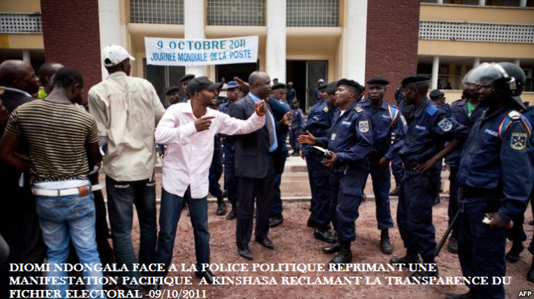 L’IRRESPONSABILITE GENERE L’ANARCHIE EN RDC Diomi-face-a-la-police-politique