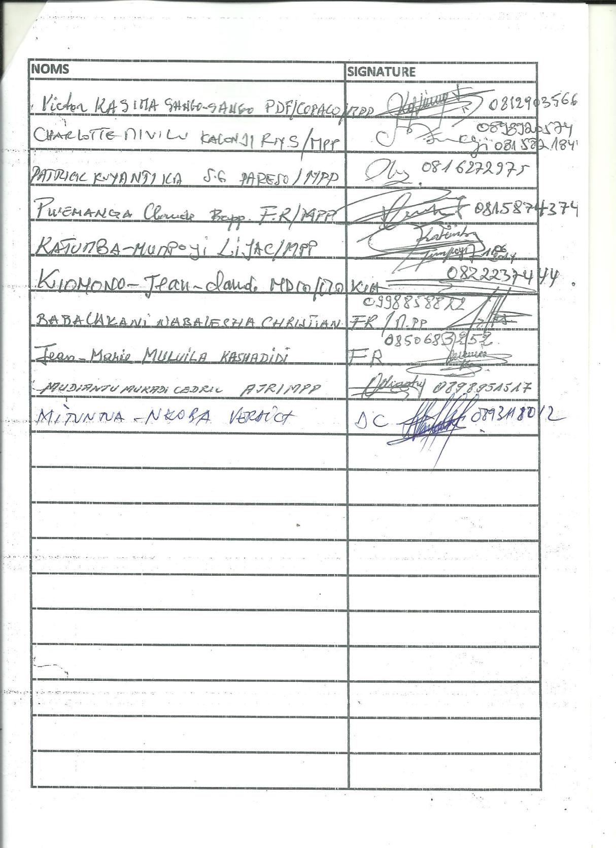 DECLARATION CONJOINTE DE LA DEMOCRATIE CHRETIENNE (DC) DU GROUPE DES QUATORZE (G14) ET DE MPP  Signature2-001