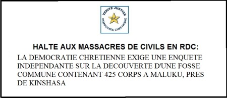 DOSSIER: UN CHARNIER AVEC 425 CADAVRES DENONCE PAR LA POPULATION DE MALUKU: LE GOUVERNEMENT CONGOLAIS – Y- AURAIT ENTERRE LA NUIT LES MANIFESTANTS TUES LE 19/20/21 JANVIER 2015? UNE ENQUETE APPROFONDIE EST NECESSAIRE /MIS A JOUR Halte-aux-massacres