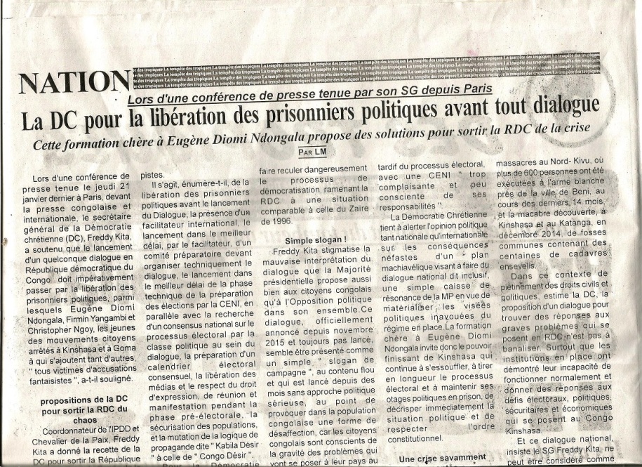 EUGENE DIOMI NDONGALA, LE PRISONNIER POLITIQUE DU REGIME KABILA - Page 39 Tempete-des-tropiques-250116-1