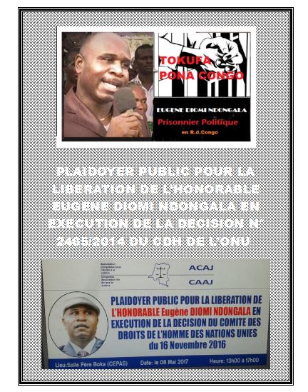 LE COMBAT ET LA PERSECUTION DU PRISONNIER POLITIQUE CONGOLAIS EUGENE DIOMI NDONGALA Plaidoyer-public-brochure